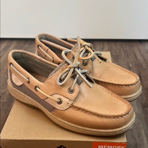 Sperry Tan Leather Boat Shoes - Picture 1 of 5